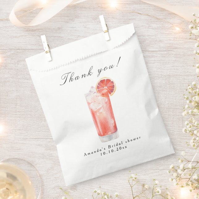 Citrus Cocktail Bridal Shower Favour Bags (Clipped)