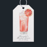 Citrus Cocktail Bridal Shower Gift Tags<br><div class="desc">Watercolor cocktail theme bridal shower card featuring watercolor illustration of cocktail glass with grapefruit.</div>