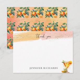 Citrus   Cocktail Bridal Shower Thank You Card