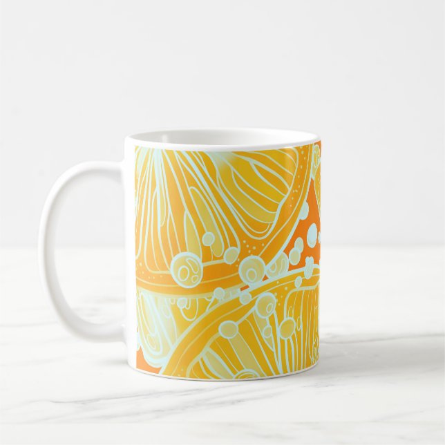 Citrus Cocktail: Sparkling Water Pattern Coffee Mug (Left)
