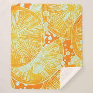 Citrus Cocktail: Sparkling Water Pattern Sherpa Blanket