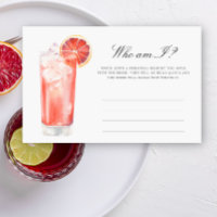 Citrus Cocktail - Who am I bridal shower game