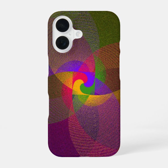 Citrus Color Blend Geometric iPhone 16 Case (Back)