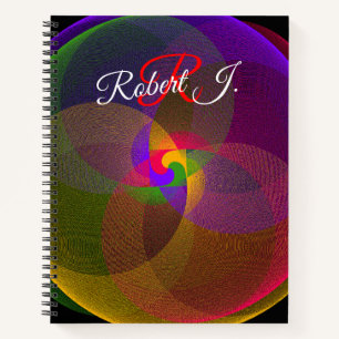 Citrus Color Blend Geometric Spiral Notebook