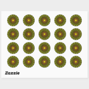 Citrus colors, green, yellow, orange, classic round sticker