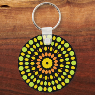 Citrus colours, green, yellow, orange, key ring