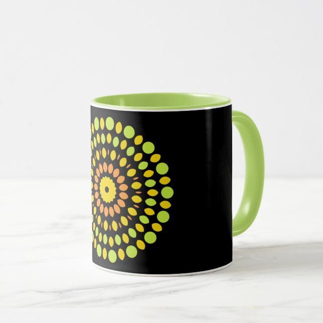 Citrus colours, lime green, mug (Front Right)