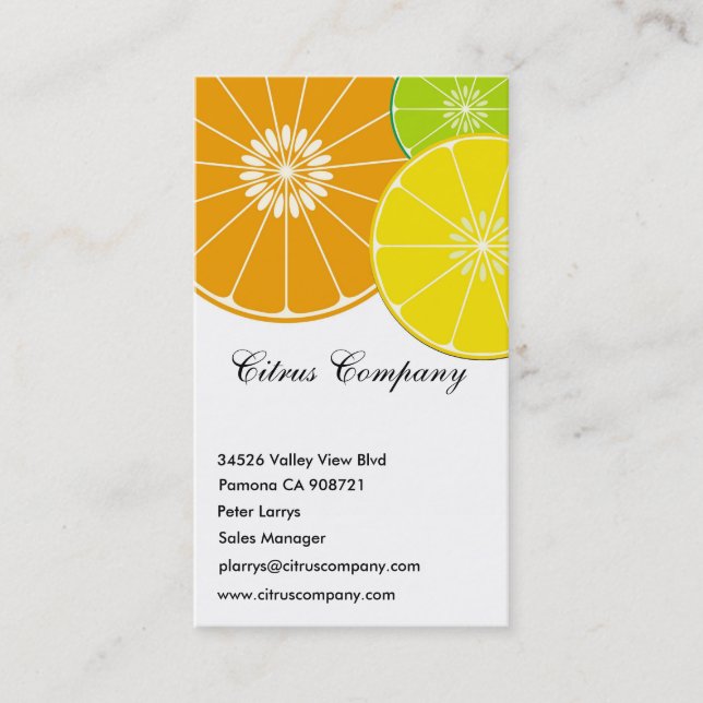 Citrus Company Business Card (Front)