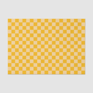 Citrus cream checkered board pattern tissue paper