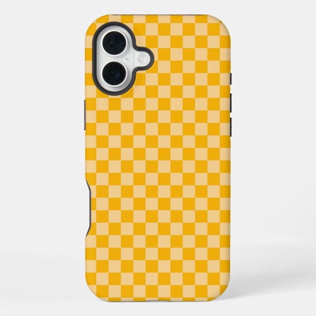 Citrus cream chequered board pattern iPhone case (Back)