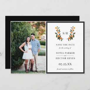 Citrus Crest Monogram Photo Save The Date