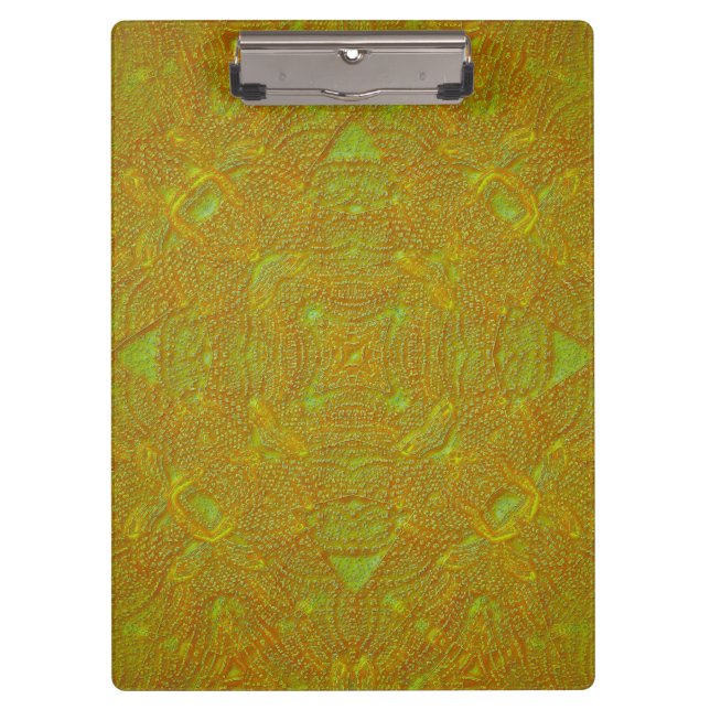 Citrus Damask Mandala Binder Clipboard (Front)