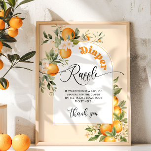 Citrus diaper raffle cutie baby shower poster