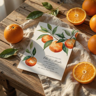 Citrus Engagement   Mediterranean Orange Invitation