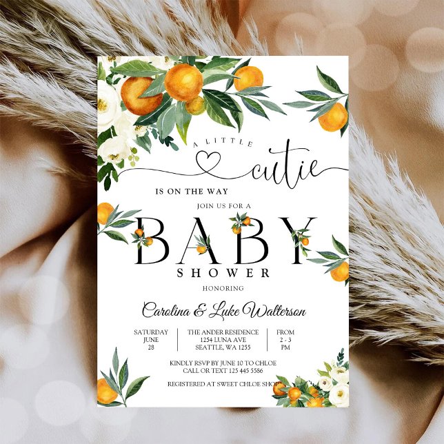 Citrus Floral Baby Shower Invitation (Creator Uploaded)