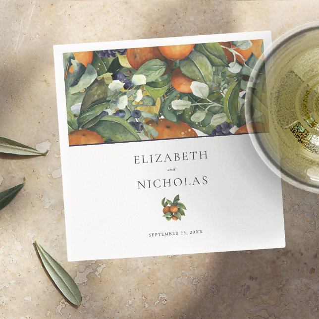 Citrus Floral | Botanical Wedding Napkin (Creator Uploaded)