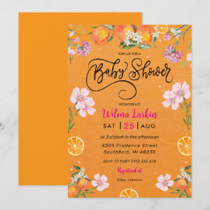 Citrus Floral Bridal Shower Invitation