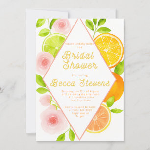 Citrus Floral Bridal Shower Invitation 