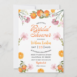Citrus Floral Bridal Shower Invitation