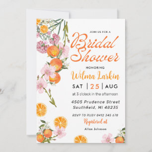 Citrus Floral Bridal Shower Invitation