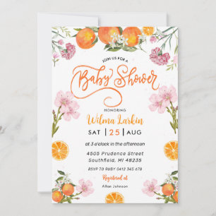 Citrus Floral Bridal Shower Invitation