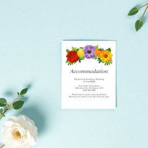 Citrus Floral Garden Wedding Accommodation Enclosure Card