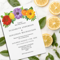 Citrus Floral Garden Wedding Cocktail Party