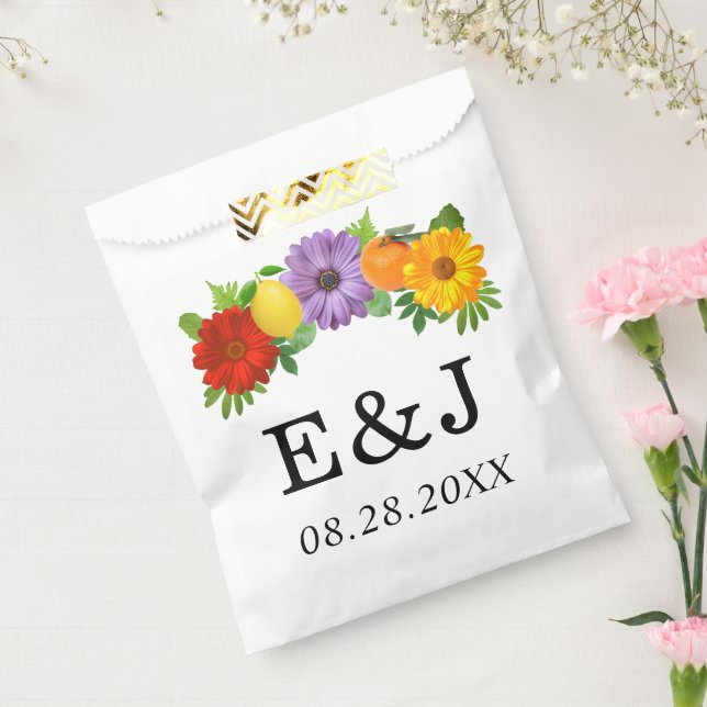 Citrus Floral Garden Wedding Favour Bags (Sealed)