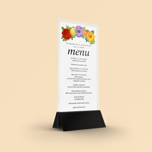 Citrus Floral Garden Wedding Menu (Creator Uploaded)