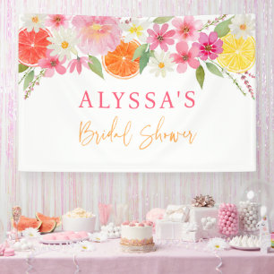 Citrus Floral Lemon Orange Bridal Shower Banner