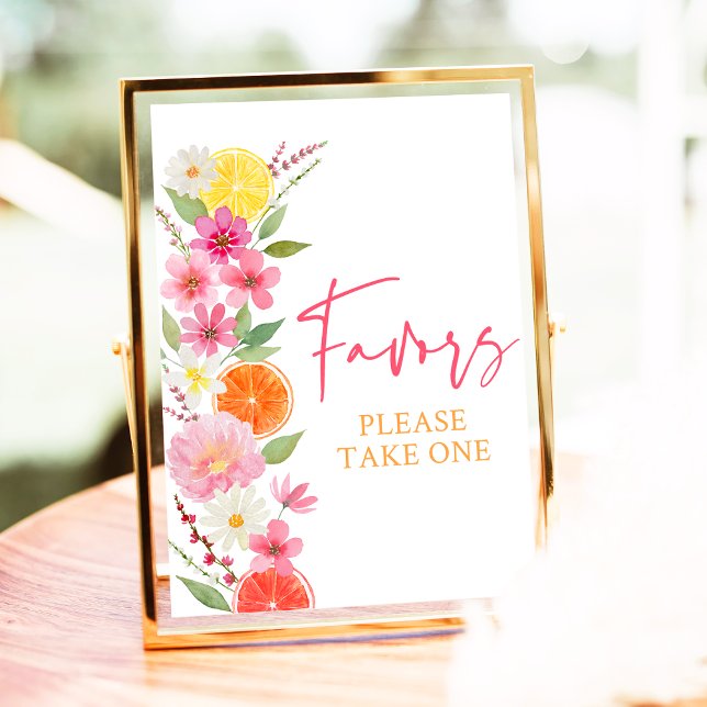 Citrus Floral Lemon Orange Bridal Shower Favours Poster (Creator Uploaded)