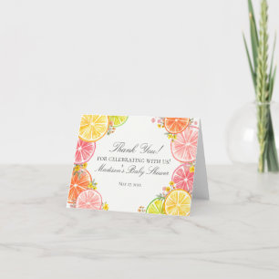Citrus Floral Little Cutie Baby Shower Thank You  Card