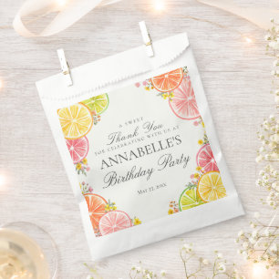 Citrus Floral Little Cutie Birthday Party Dessert Favour Bags