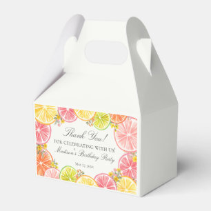 Citrus Floral Little Cutie Birthday Party Gable Favour Box