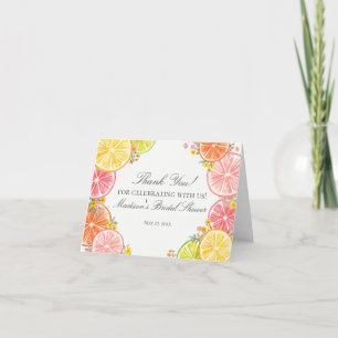 Citrus Floral Main Squeeze Bridal Shower  Thank You Card