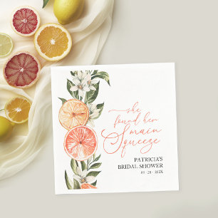Citrus Floral Summer Bridal Shower Napkin