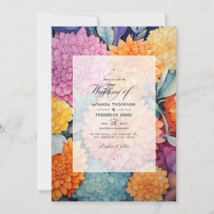 Citrus Floral Wedding Invitation