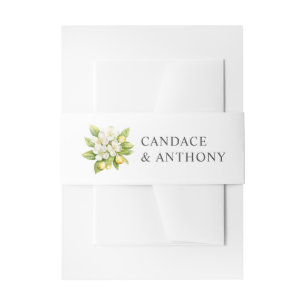Citrus Floral Wedding Invitation Belly Band