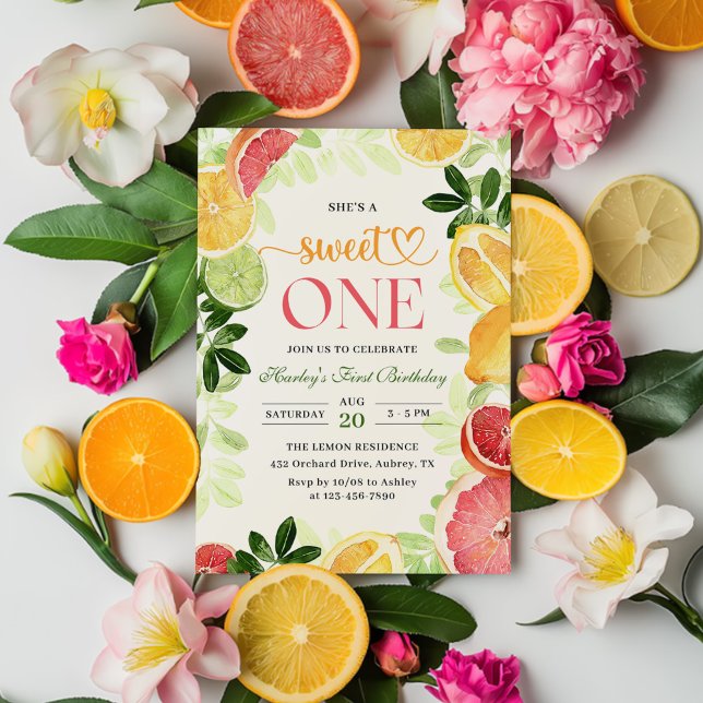 Citrus Fruit 1st Birthday Invitation (Creator Uploaded)