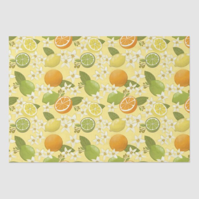 Citrus Fruit and Blossom Tissue Paper  (Front)