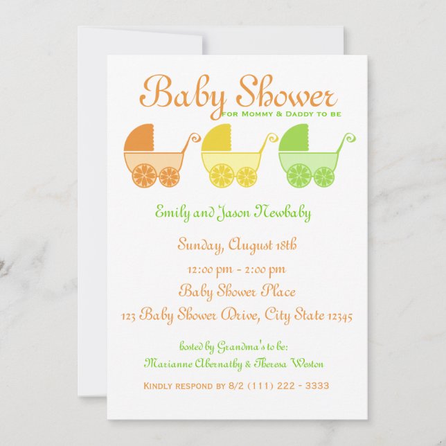 Citrus Fruit Baby Shower Invitation (Front)