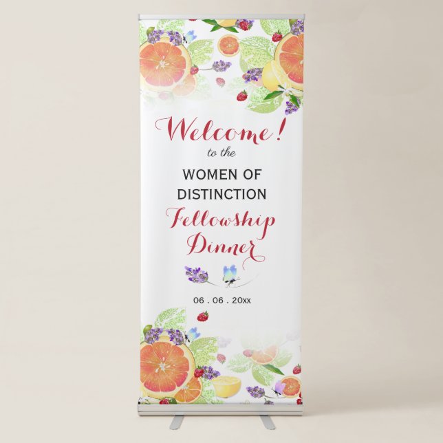 Citrus Fruit Dinner Party Retractable Banner (Front)