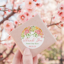 Citrus Fruit & Flowers Baby Shower Favour