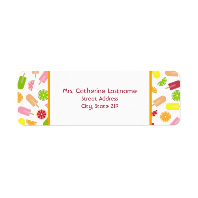 Citrus Fruit Ice Pop Address Label (Front)
