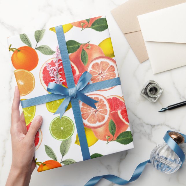 Citrus Fruit & Leaves  Wrapping Paper (Gifting)