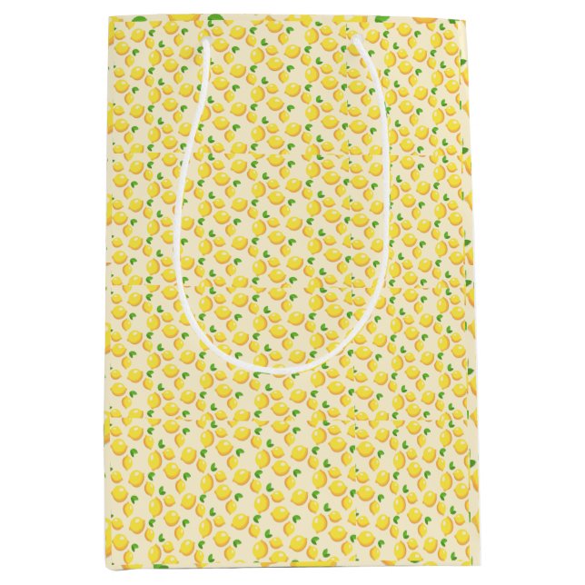 Citrus fruit, lemons, fresh and bright medium gift bag (Front)
