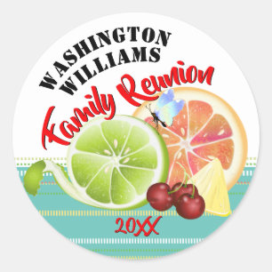 Citrus Fruit Mix   Family Reunion Classic Round Sticker