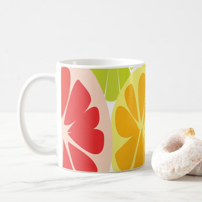 Citrus Fruit Pattern Coffee Mug (With Donut)