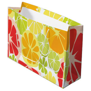 Citrus Fruit Pattern Large Gift Bag