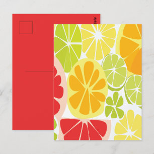 Citrus Fruit Pattern Postcard